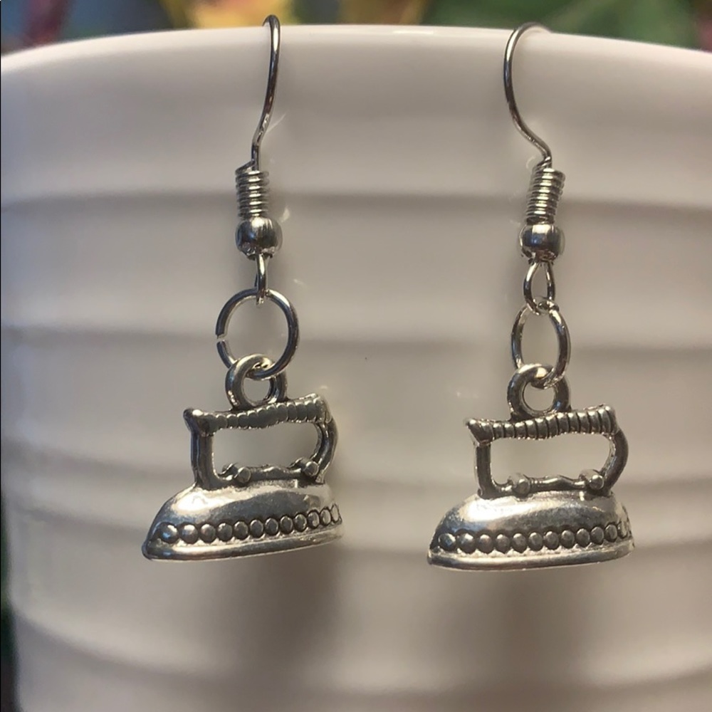 Vintage Household Earrings - Iron, Ironing